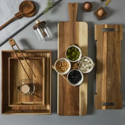 Home Deco Factory dienblad van Acacia - 32 x 23 x 5 cm - bruin