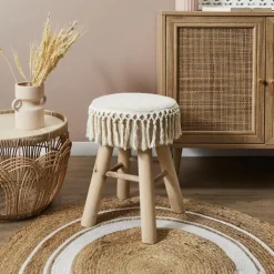 Home Deco Factory Krukje - hout - beige - bohemian - ibiza - deco