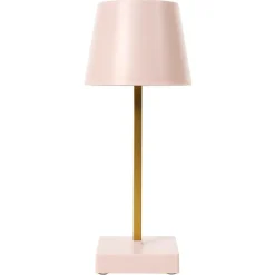 Home deco factory LED tafellamp- kunststof - roze - touch - 26 cm