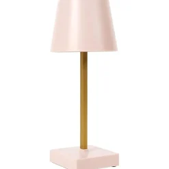 Home deco factory LED tafellamp- kunststof - roze - touch - 26 cm