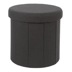 Home Deco Factory Poefje - opbergbox - zwart - 38 x 38cm