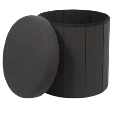 Home Deco Factory Poefje - opbergbox - zwart - 38 x 38cm