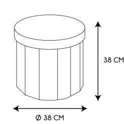 Home Deco Factory Poefje - opbergbox - zwart - 38 x 38cm