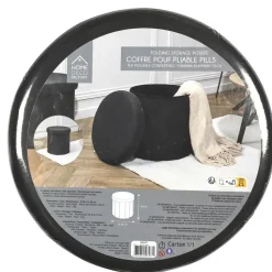 Home Deco Factory Poefje - opbergbox - zwart - 38 x 38cm