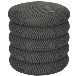 Home Deco Factory Poef/krukje - boucle - grijs - D37 x H44 cm