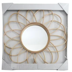 Home deco factory Rotanspiegel - bloem - D50 cm - bohemian
