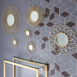 Home deco factory Rotanspiegel - bloem - D50 cm - bohemian