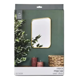 Home Deco Factory Spiegel Carre - rechthoek - goud - L25 x B34 cm