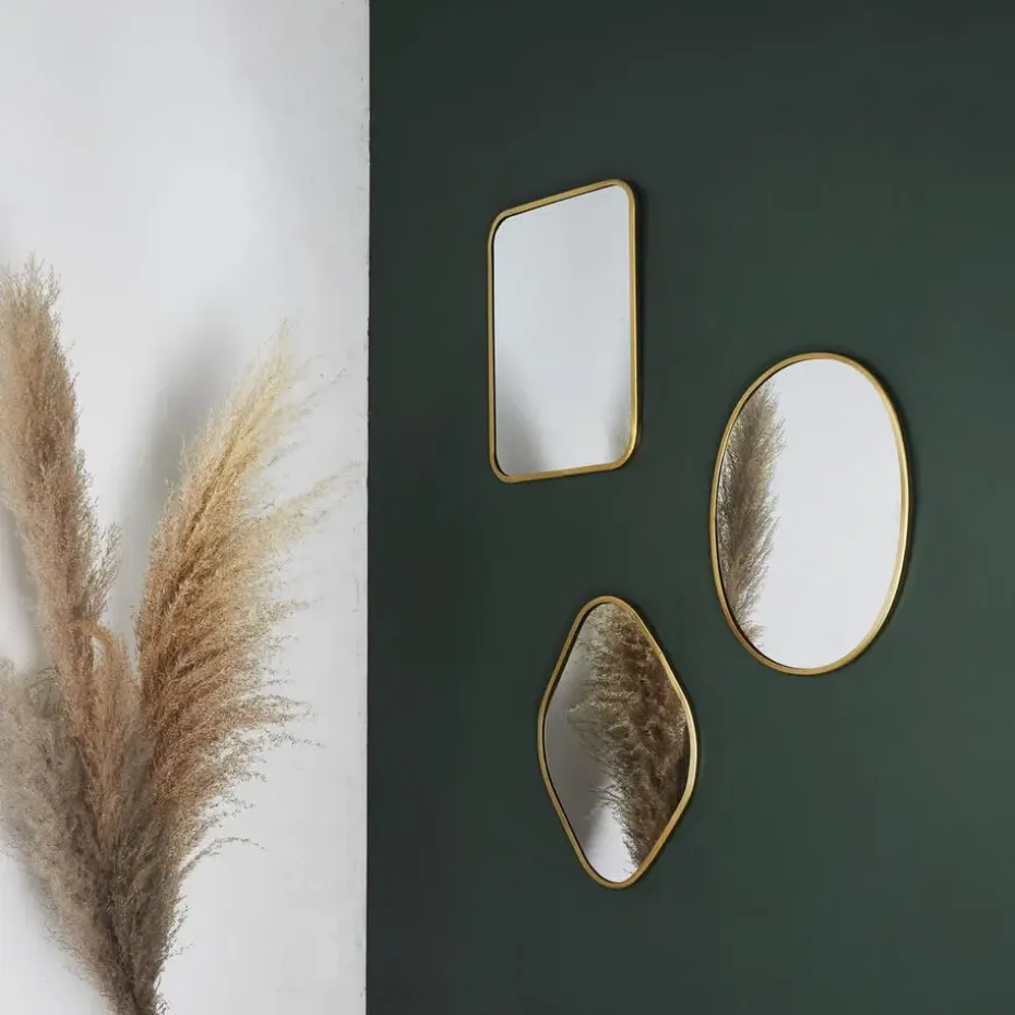 Home Deco Factory Spiegel Carre - rechthoek - goud - L25 x B34 cm