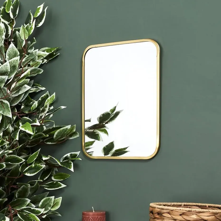 Home Deco Factory Spiegel Carre - rechthoek - goud - L25 x B34 cm