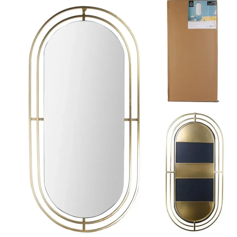 Home Deco Factory Spiegel Marbella - ovaal - goud - L90 x B43 cm