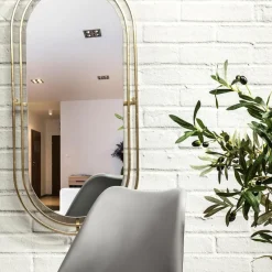 Home Deco Factory Spiegel Marbella - ovaal - goud - L90 x B43 cm