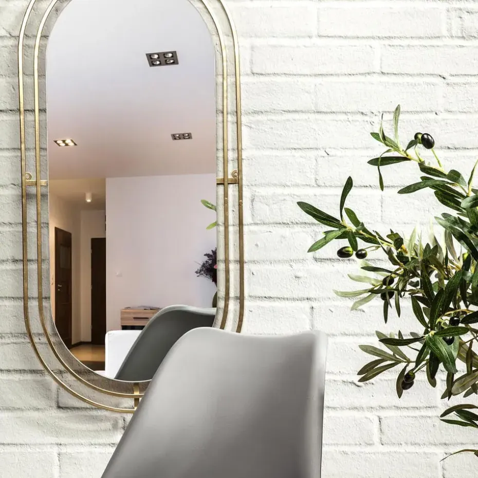 Home Deco Factory Spiegel Marbella - ovaal - goud - L90 x B43 cm