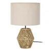 Home deco factory Tafellamp met linnen kap - Boho/ibiza stijl