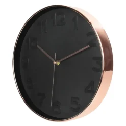 Home Deco Factory Wandklok - D30 cm - koper/zwart - kunststof