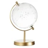 Home Deco Factory wereldbol - transparant - glas - gouden voet