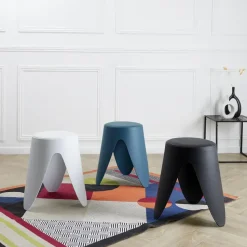 Home Deco Factory zit kruk - kunststof - zwart - 30 x 46 cm