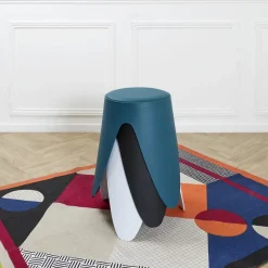 Home Deco Factory zit kruk - kunststof - zwart - 30 x 46 cm