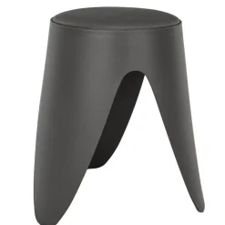 Home Deco Factory zit kruk - kunststof - antraciet - 30 x 46 cm