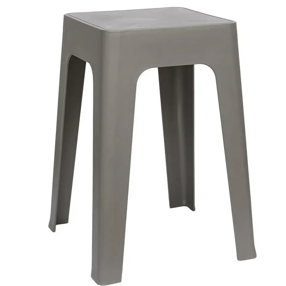 Home Deco Factory zit krukje/stoel - grijs - D34 x H47 cm