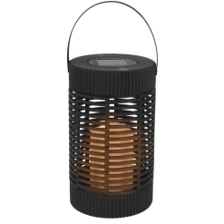 Home deco factory Zonnelantaarn tafellamp - Solar - zwart - 23 cm - kaars