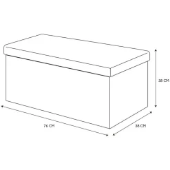 Home Deco Poef Chique - opbergbox - donkergrijs - 76 x 38 cm
