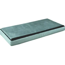 Home Deco Poef Velvet - opbergbox - blauw - 76 x 38 cm