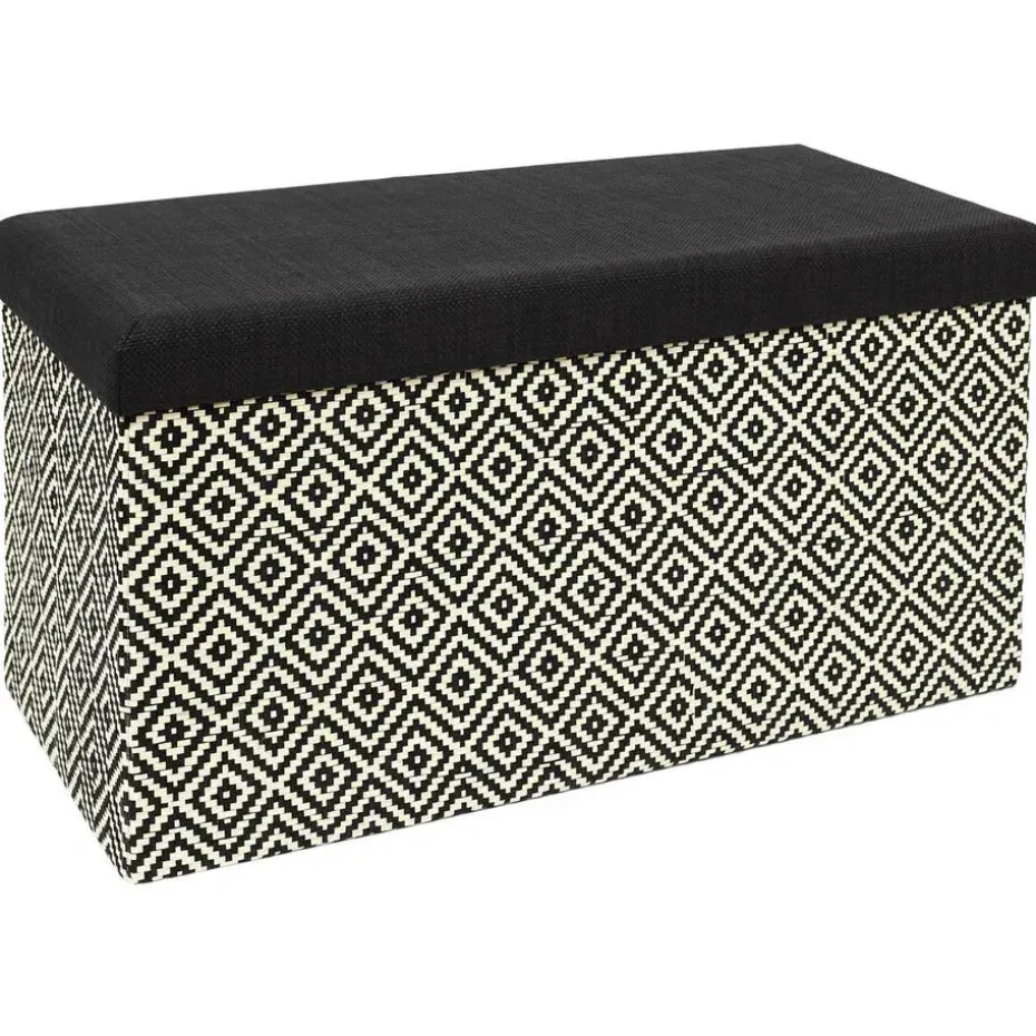 Home Deco Poefje - opbergbox - donkerbruin/zwart - 76 x 38 cm