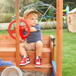 HOME DELUXE - Scheepszandbak met bankje MATSCHEKISTE - 160 x 78 cm