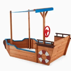 HOME DELUXE - Scheepszandbak met bankje MATSCHEKISTE - 160 x 78 cm