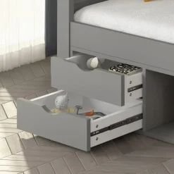 HOME DELUXE COSMOS kinderbed met lades - 90 x 200 cm grijs
