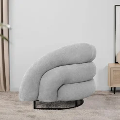 HOME DELUXE fauteuil MACA fluweel stof beige - 95 x 73 x 88 cm