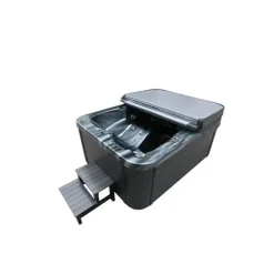 HOME DELUXE Outdoor Whirlpool ZWART MARMER Met trap en thermische afdekking