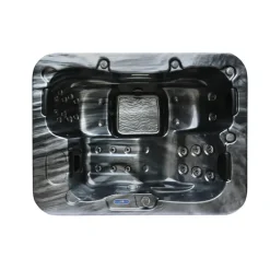 HOME DELUXE Outdoor Whirlpool ZWART MARMER Met trap en thermische afdekking