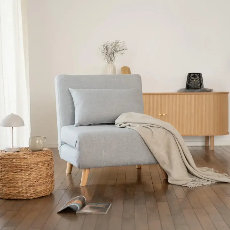 HOME DELUXE Slaapstoel SNOOZE - Beige 79 x 28 x 132 cm