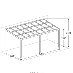 HOME DELUXE terrasoverkapping SOLIS DELUXE wit 579 x 295 x 233 / 272 cm