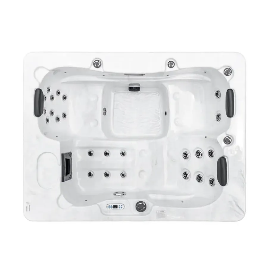 HOME DELUXE WHITE MARBLE buitenwhirlpool met opstap en thermische afdekking