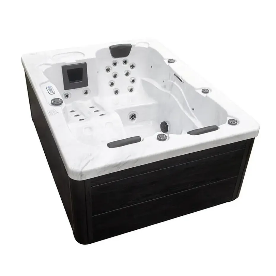 HOME DELUXE WHITE MARBLE buitenwhirlpool met opstap en thermische afdekking