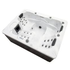 HOME DELUXE WHITE MARBLE buitenwhirlpool met opstap en thermische afdekking