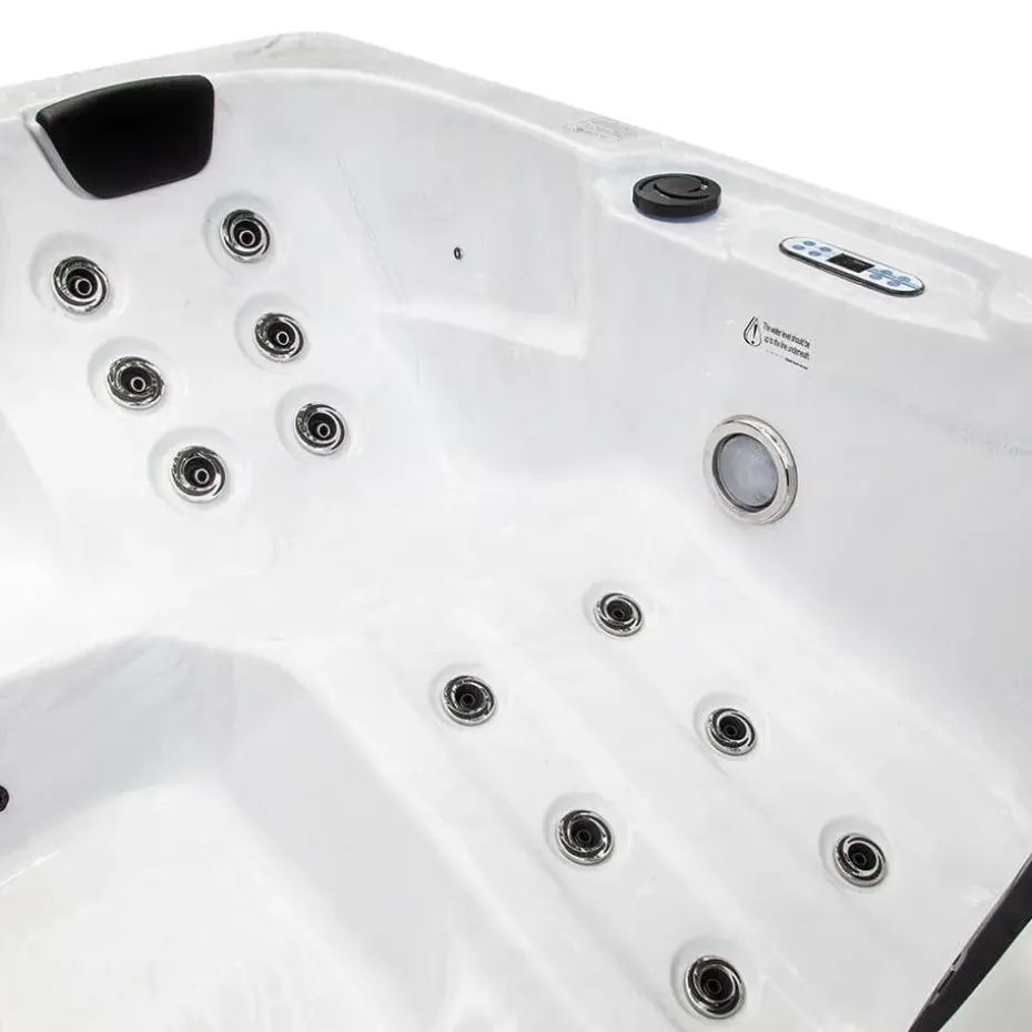 HOME DELUXE WHITE MARBLE buitenwhirlpool met opstap en thermische afdekking