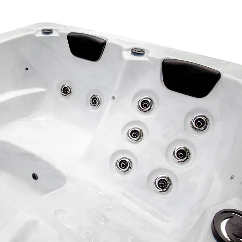 HOME DELUXE WHITE MARBLE buitenwhirlpool met opstap en thermische afdekking