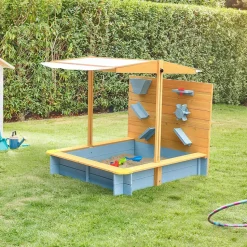 HOME DELUXE Zandbak met overkapping SANDY - hout/grijs