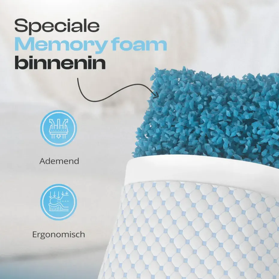 Hoofdkussen Dreamhouse – Memory Foam & Wasbare Hoes