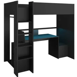 Hoogslaper Levi - zwart - 90x200 cm