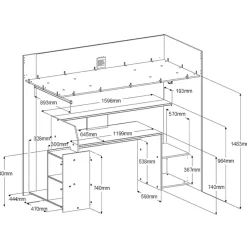 Hoogslaper Levi - zwart - 90x200 cm