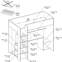 Hoogslaper Levi - zwart - 90x200 cm