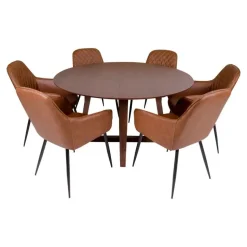 House Nordic Eetkamertafel Hellerup Walnoot Ø137 cm