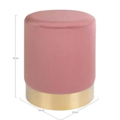House Nordic Poef Gamby Velvet Roze Ø34x43cm