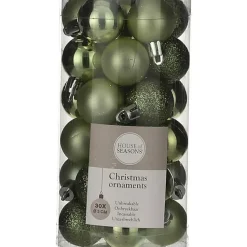 House of Season Kerstballen - 30st - kunststof - donkergroen - 3cm