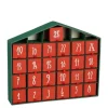 House of Seasons Adventskalender - L5 x B33 x H28 cm - Rood, Groen